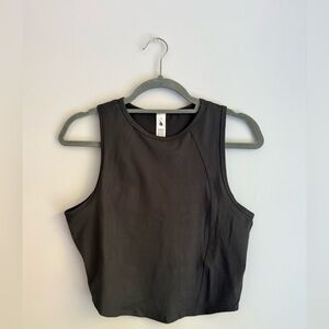 Lululemon Graphite Gray Nulux Racerback Cropped Top